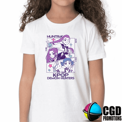 "K-pop Demon Hunter inspired shirt front design"