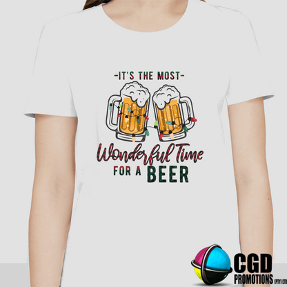 Its The Most Wonderful Time for Beer Christmas Adult Shirt - Christmas Adult Unisex, Ladies Fitted (Copy)