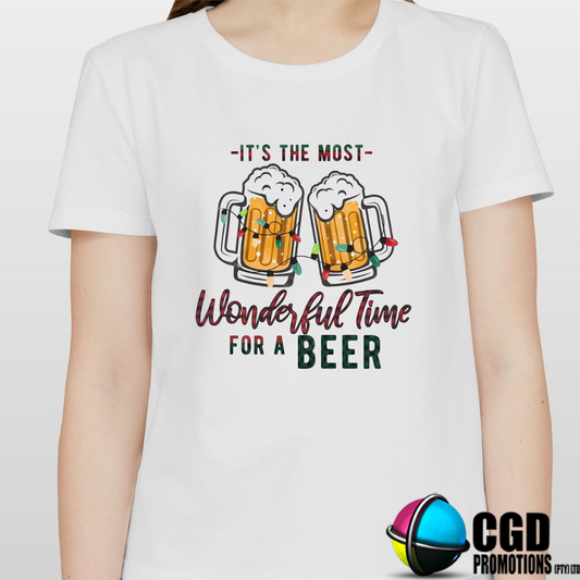 Its The Most Wonderful Time for Beer Christmas Adult Shirt - Christmas Adult Unisex, Ladies Fitted (Copy)