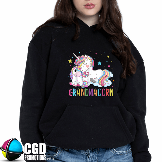 Grandmacorn Unicorn Unisex Printed Hoodie