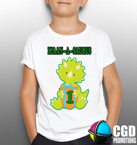 Personalised Dino-saurus First Birthday Kids Printed Birthday Shirt