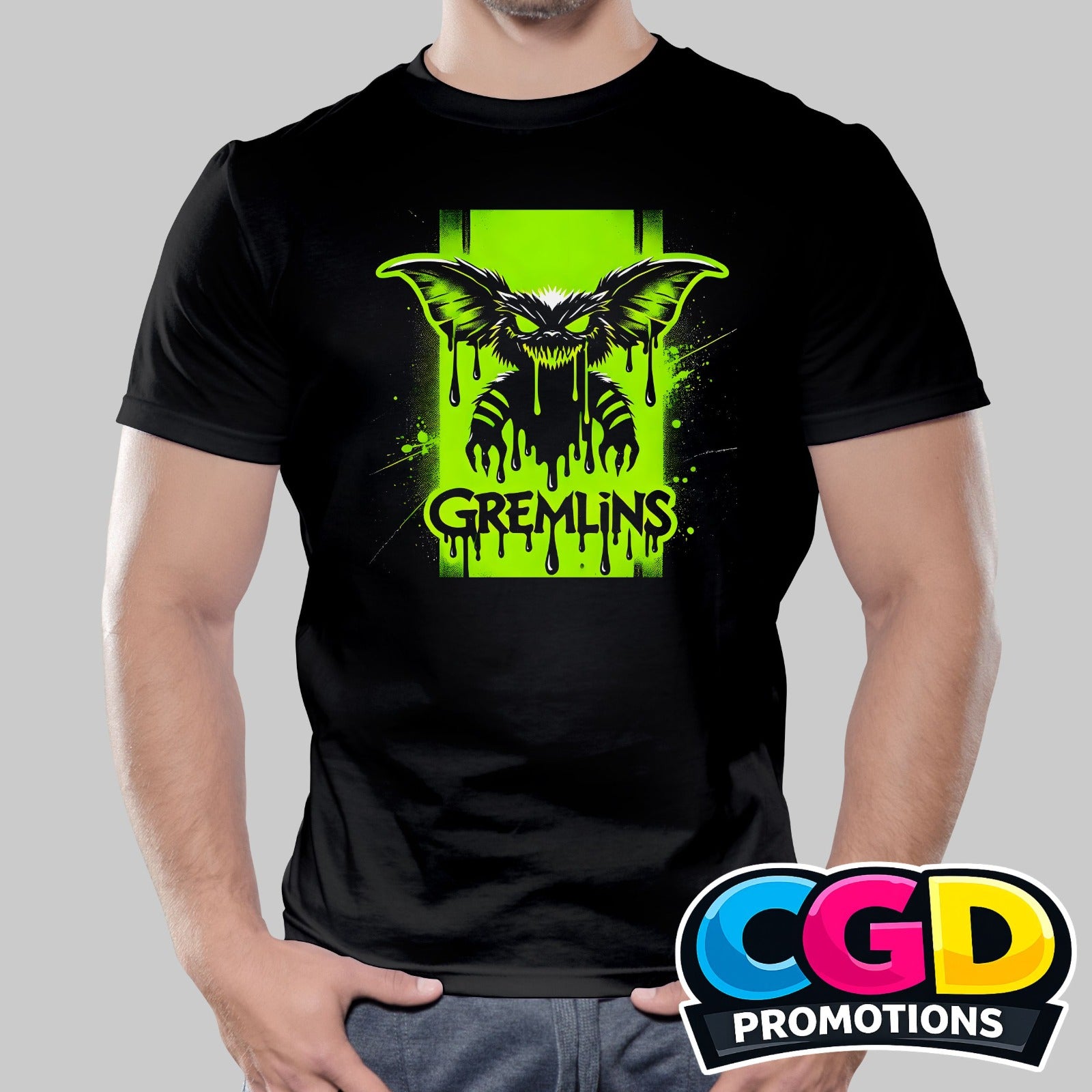 Green creature Halloween inspired printed T-shirt design