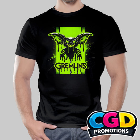 Green creature Halloween inspired printed T-shirt design