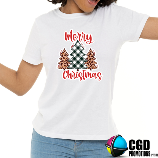 Merry Christmas Plaid Tree - Christmas Printed Shirt for the Whole Family - Matching Unisex, Ladies Fitted & Kids