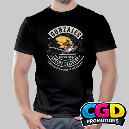 Speedy delivery retro humour printed T-shirt design