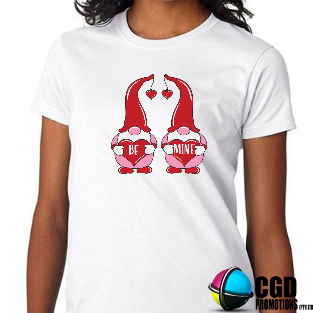 Be Mine Valentine Gnomes - Valentines Day Shirt - Matching Unisex, Ladies Fitted & Kids