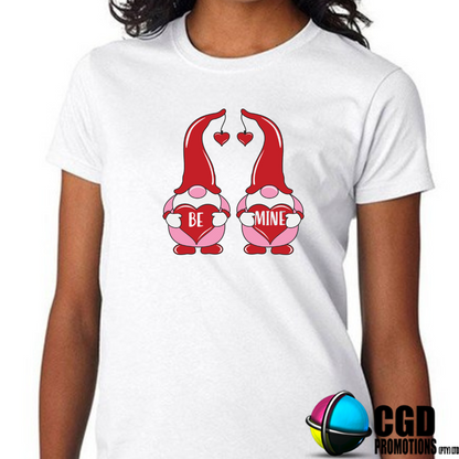 Be Mine Valentine Gnomes - Valentines Day Shirt - Matching Unisex, Ladies Fitted & Kids