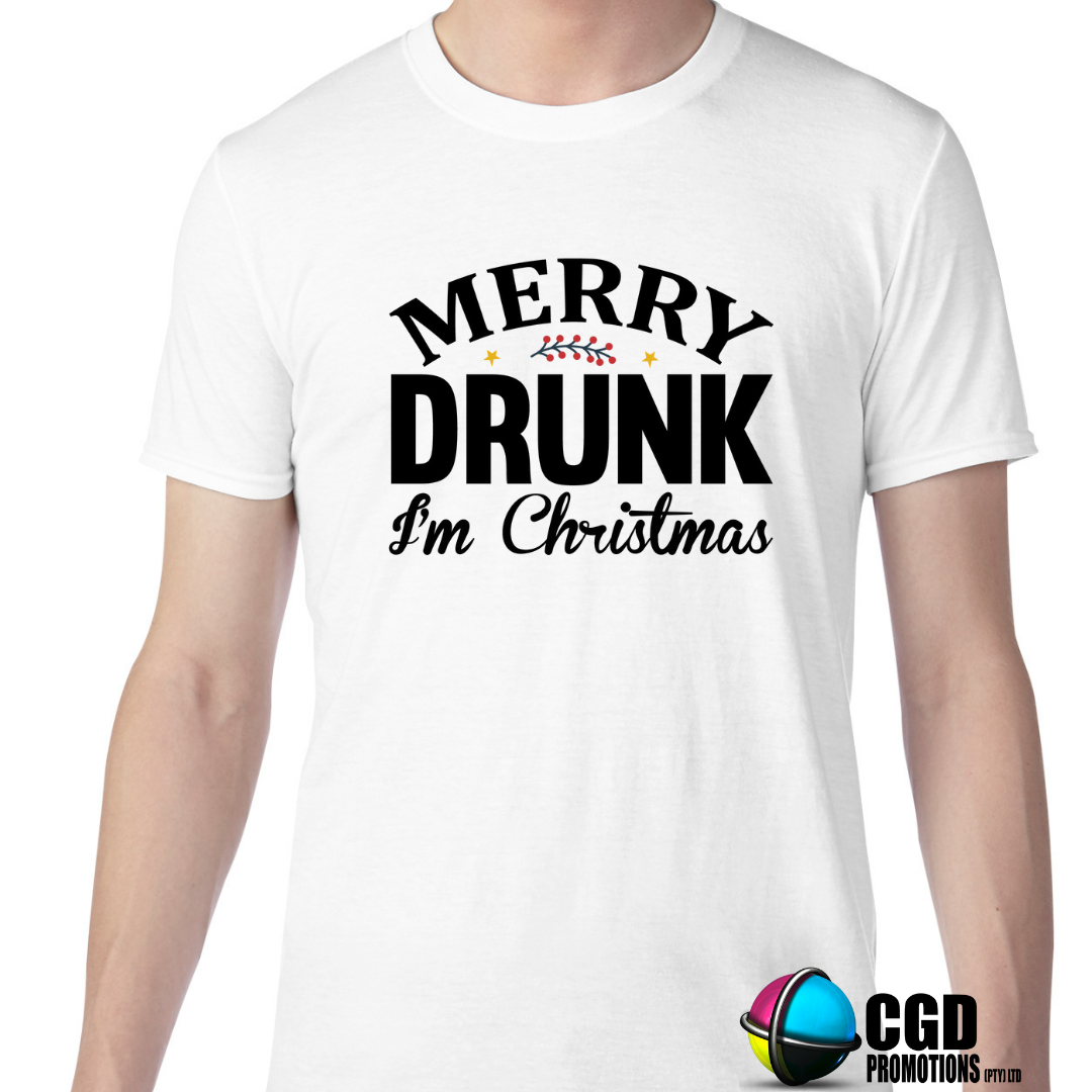 Mery Drunk Im Christmas Funny Christmas Adult Printed Shirt