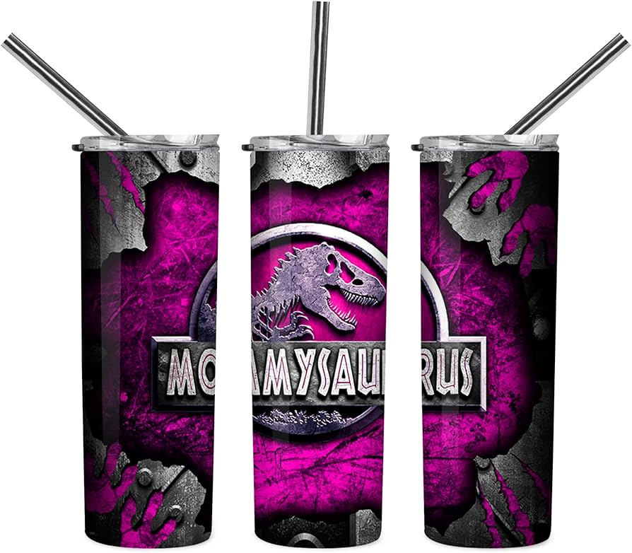 Purple & Grey Dinosaur Mommysaurus Mother's Day Tumbler