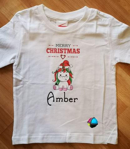 Christmas Unicorn Printed Shirt – Matching Holiday Shirts for Adults & Kids