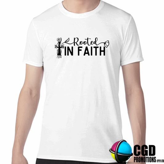 Rooted in Faith Adult Printed Shirt (Faith Based)