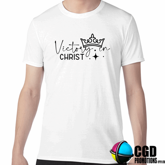 Victory in Christ Adult Printed Shirt (Faith Based)