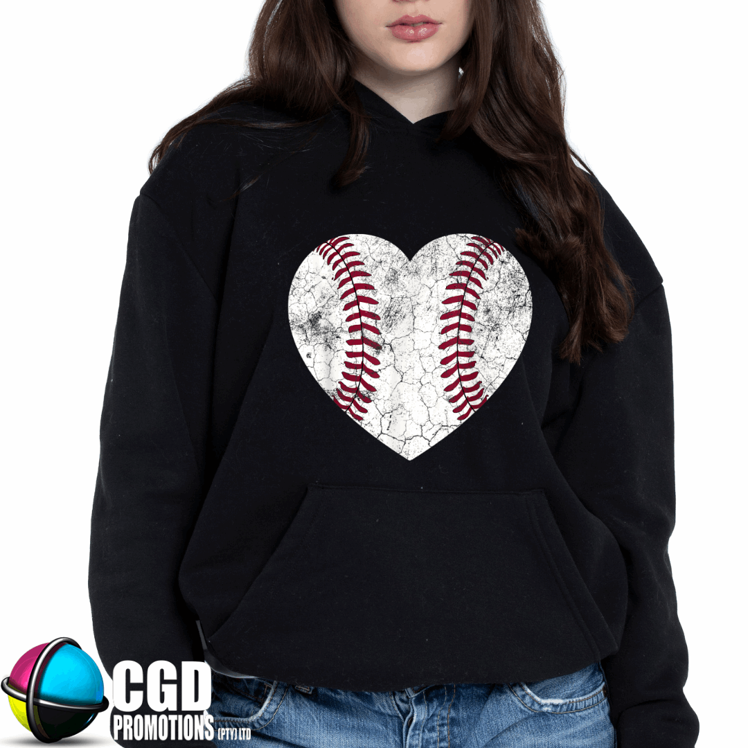 Heart Baseball Unisex Printed Hoodie