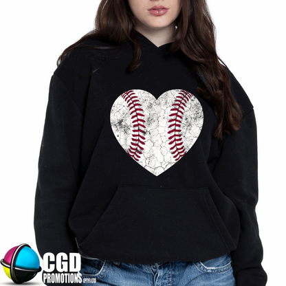 Heart Baseball Unisex Printed Hoodie