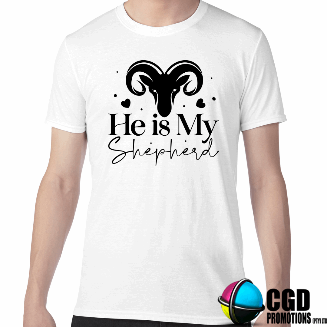 He is my Shepherd Adult Printed Shirt (Faith Based)