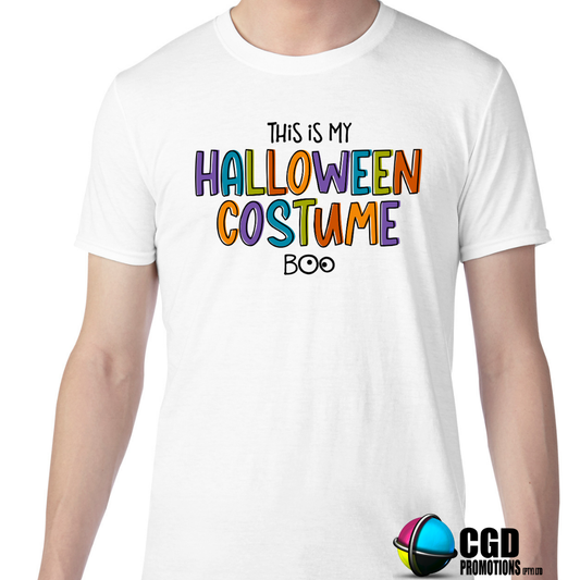 This is my Halloween Costume Colourful Words Boo Halloween Adult Printed Shirt