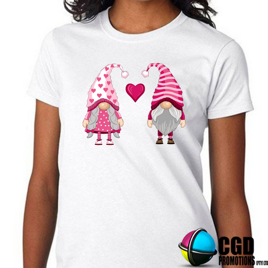 Valentine Gnomes Pink - Valentines Day Shirt - Matching Unisex, Ladies Fitted & Kids (Copy)