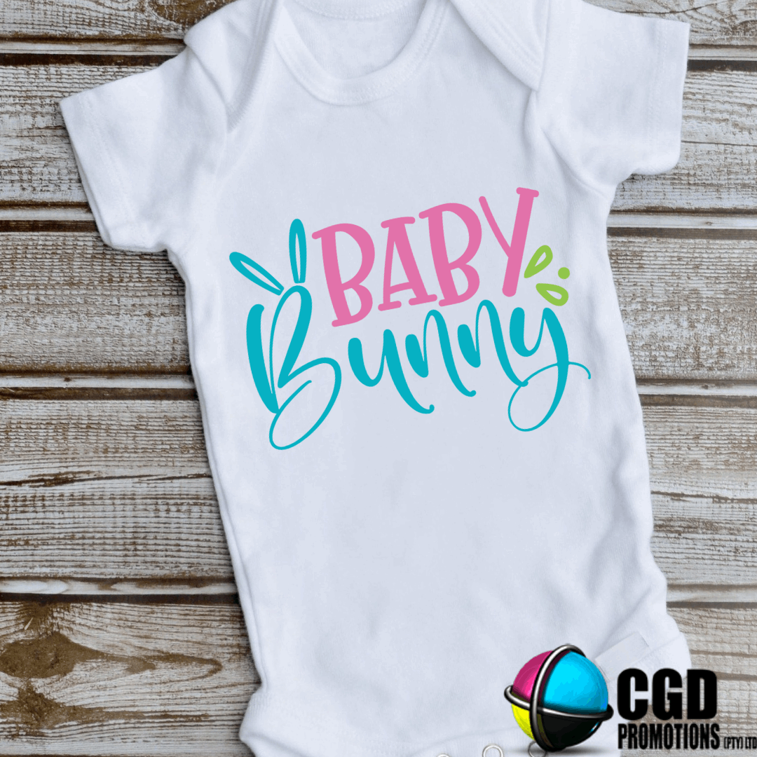 Baby Bunny Pink and Blue - Easter Printed Baby Grow My first easter 