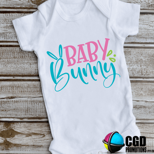 Baby Bunny Pink and Blue - Easter Printed Baby Grow My first easter 