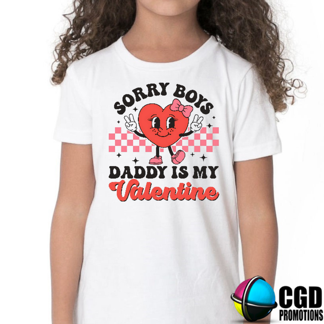 Sorry Boys Daddy is my Valentine Shirt - Valentines Faith-based Kids Printed Shirt South Africa | CGD PROMOTIONS