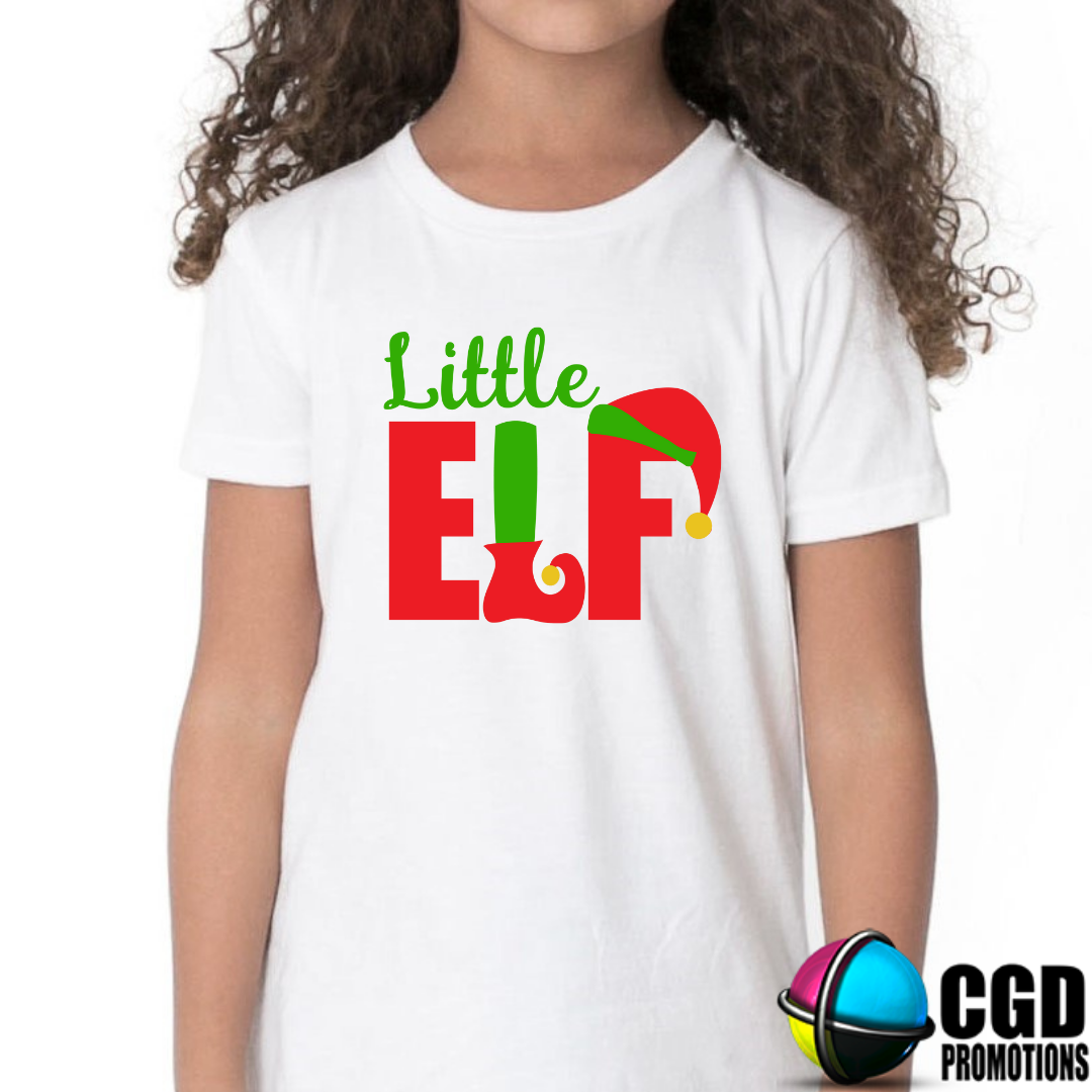 Little Elf Christmas Shirt - Christmas Printed Shirt for Kids