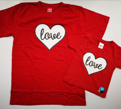 LOVE in heart shirts - Valentines Day Shirt - Matching Unisex, Ladies Fitted & Kids