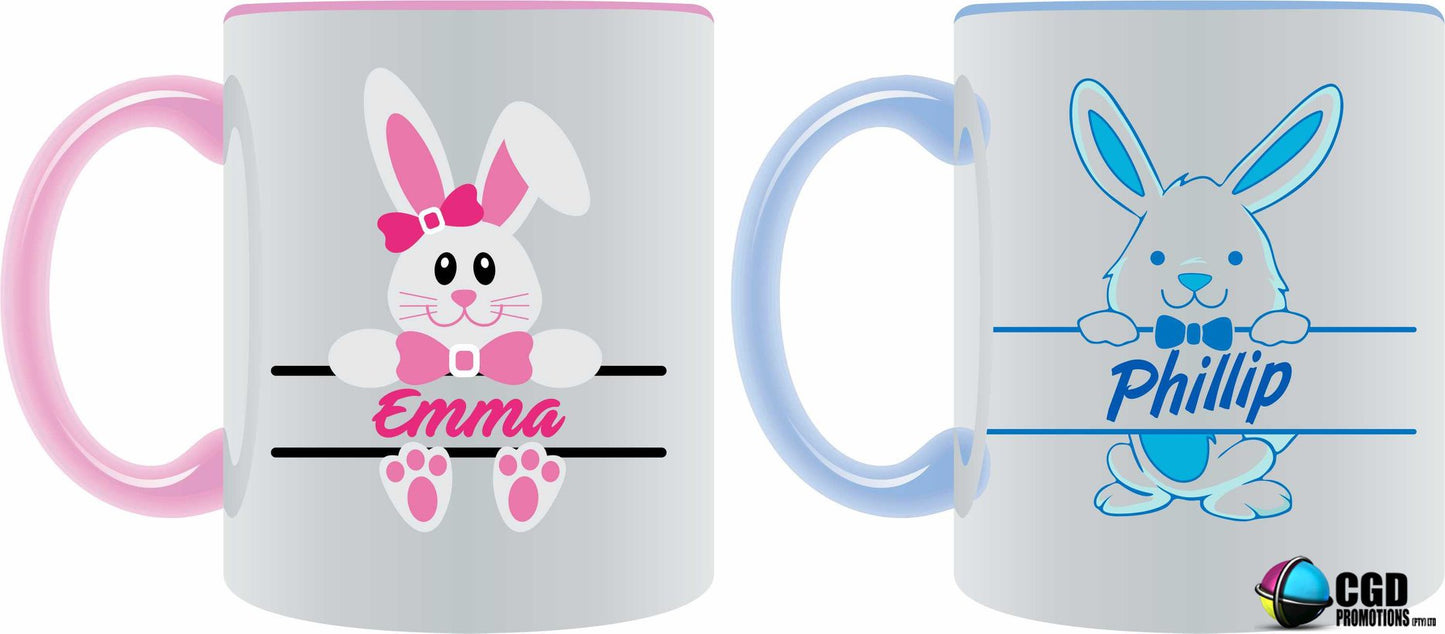 Easter Personalised Bunny Mugs Ceramic or Plastic ideal for the entire family