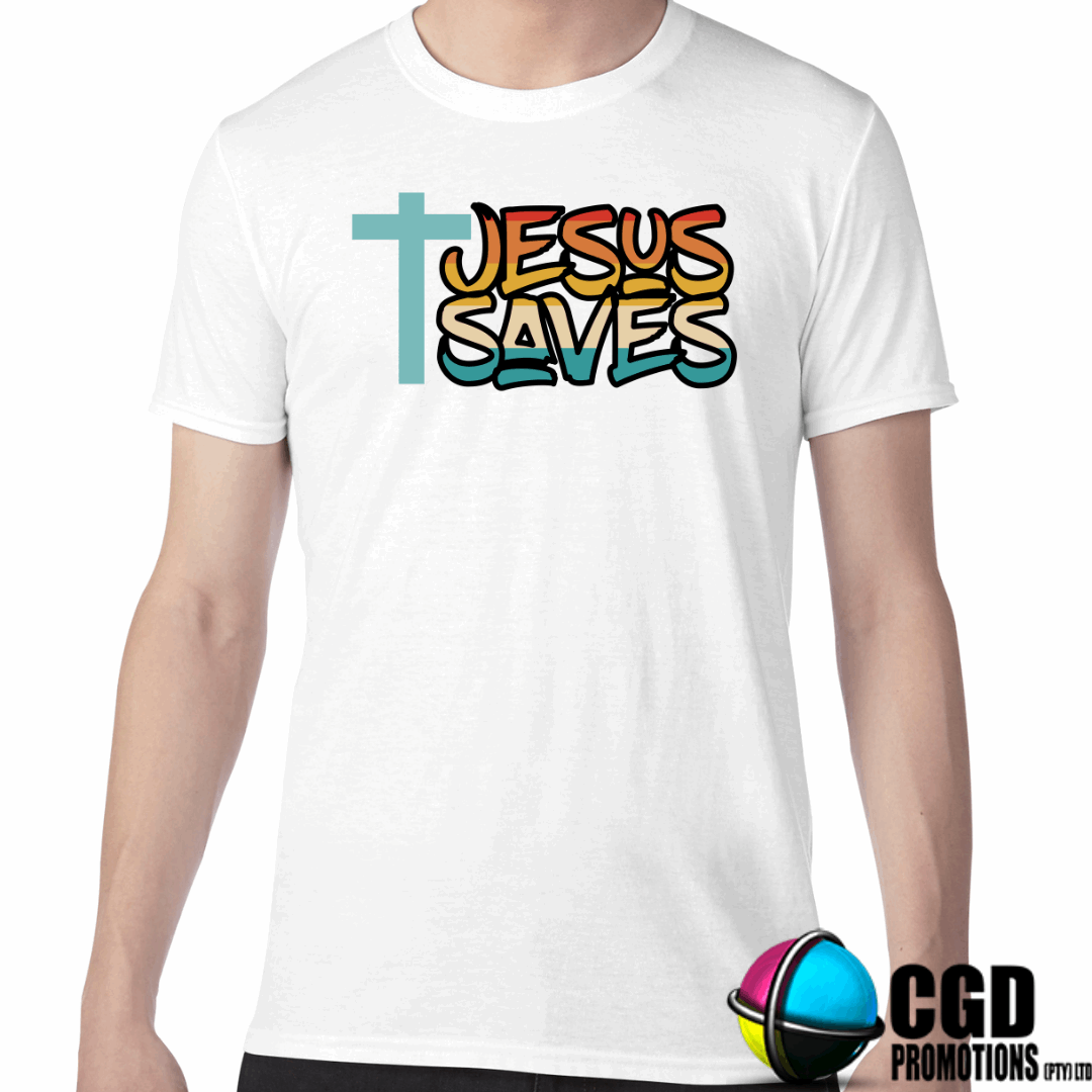 Jesus Saves Adult & Kids Colour Printed Shirt (Faith Based)