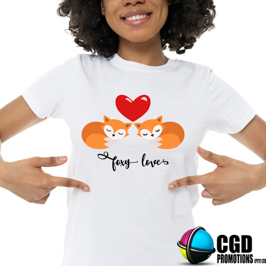 Foxy Love - Valentines Day Shirt - Matching Unisex, Ladies Fitted & Kids 