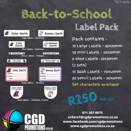 Personalized vinyl back to school name labels on school supplies

