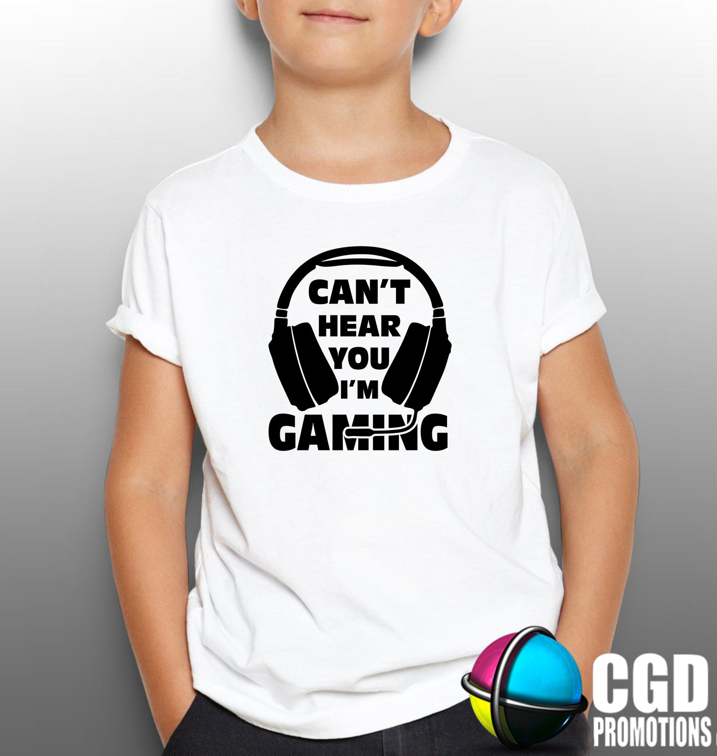 Cant Hear You I'm Gaming Gamer Kids Printed Gaming Shirt