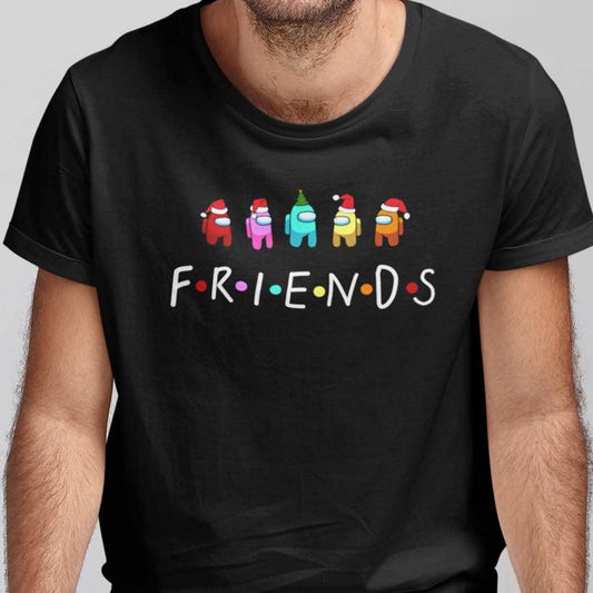 Among Us Santa Hat Friends Adult & Kids Christmas Printed Shirt