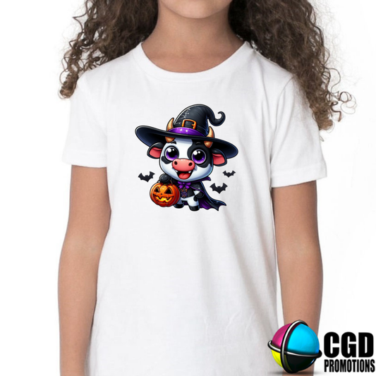 Cute Cow Halloween Kids Printed Shirt