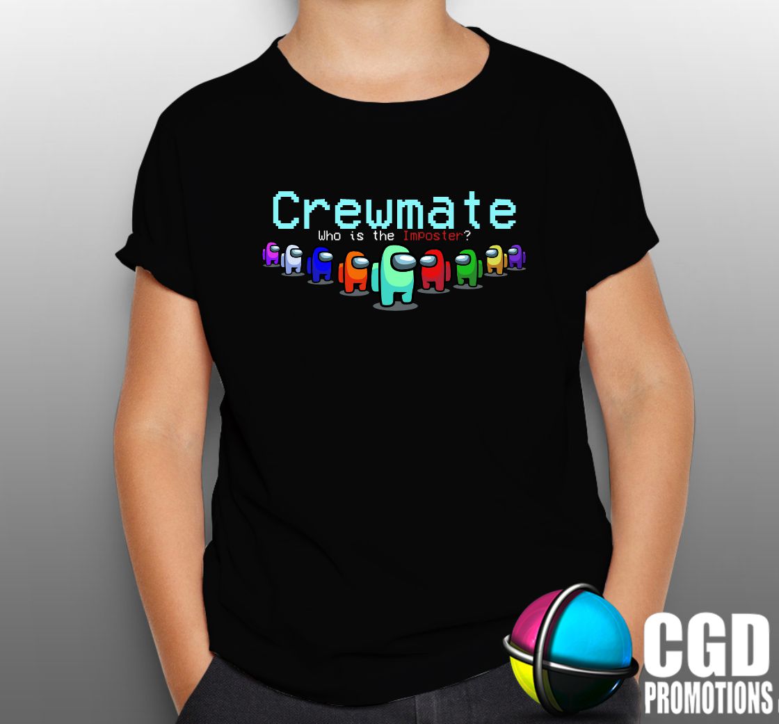 Crewmate Who is the imposter? Among Us Shirt - Gaming Printed Shirt - Matching Unisex, Ladies Fitted & Kids