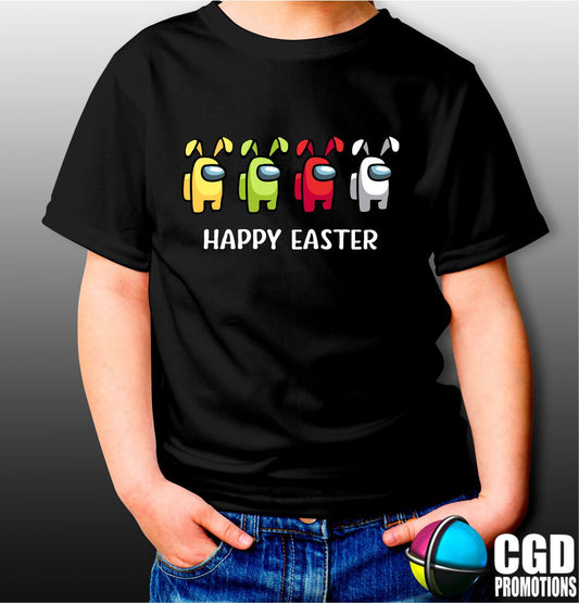 Happy Easter Bunny Amoung Us Printed Shirt - Among Us Easter Shirt - Kids Easter Gaming Shirt (Copy)