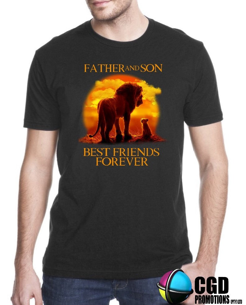 Father and Son Lion Best Friends Printed Shirts