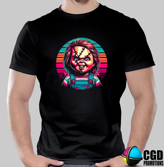 Colourful Chucky - Halloween T-shirts Adult Printed Shirt - Men's Unisex, Ladies Fitted