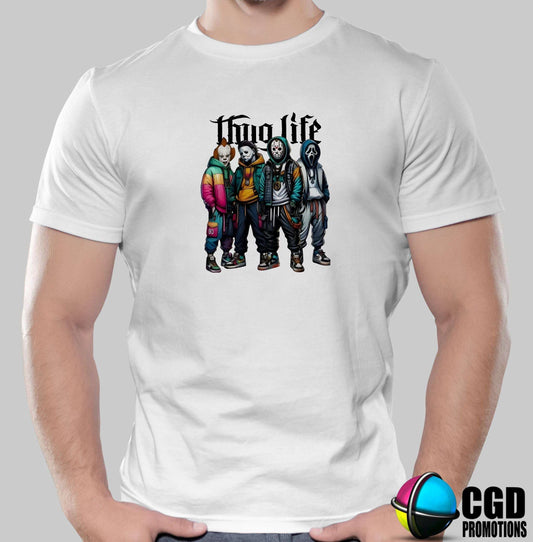 Horror Serial Killer Thug life - pennywise jason michael myer ghostface Halloween T-shirts Adult Printed Shirt - Men's Unisex, Ladies Fitted