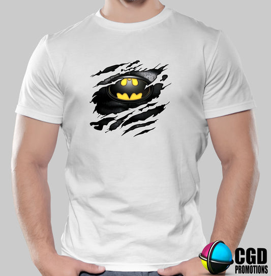 Batman ripped shirt - Halloween Matching T-shirts Adult & Kids Printed Shirt - Unisex, Ladies Fitted & Kids