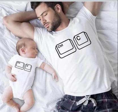 Dad Ctrl + C equals Kid Ctrl + V Matching Printed Shirts