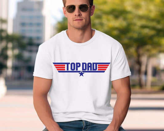 Top Dad Top Gun Printed Shirt Father's day Mens Shirt