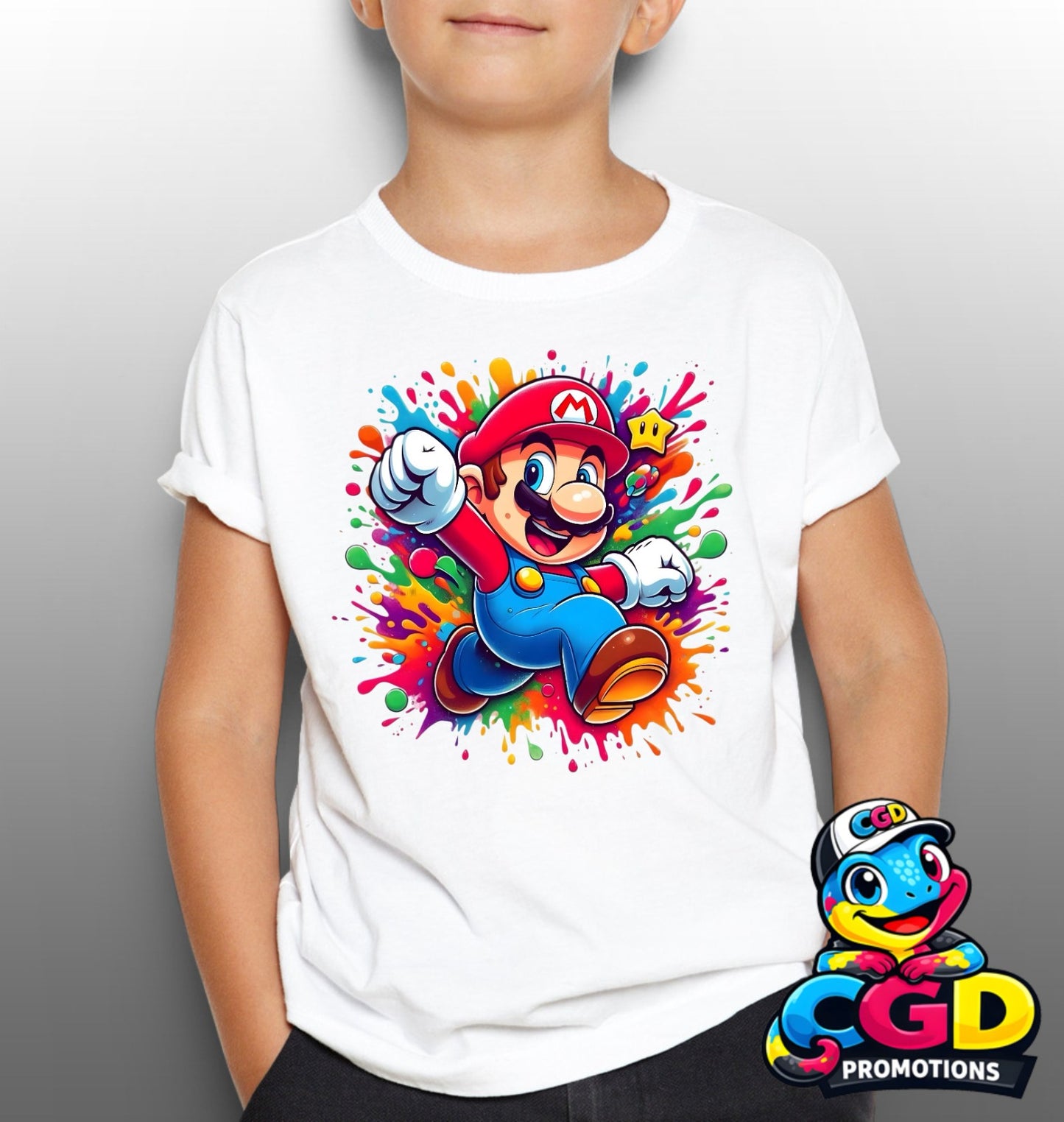 Gaming Plumber Mario Printed Kids Shirt | Fun Character Inspired T-Shirt