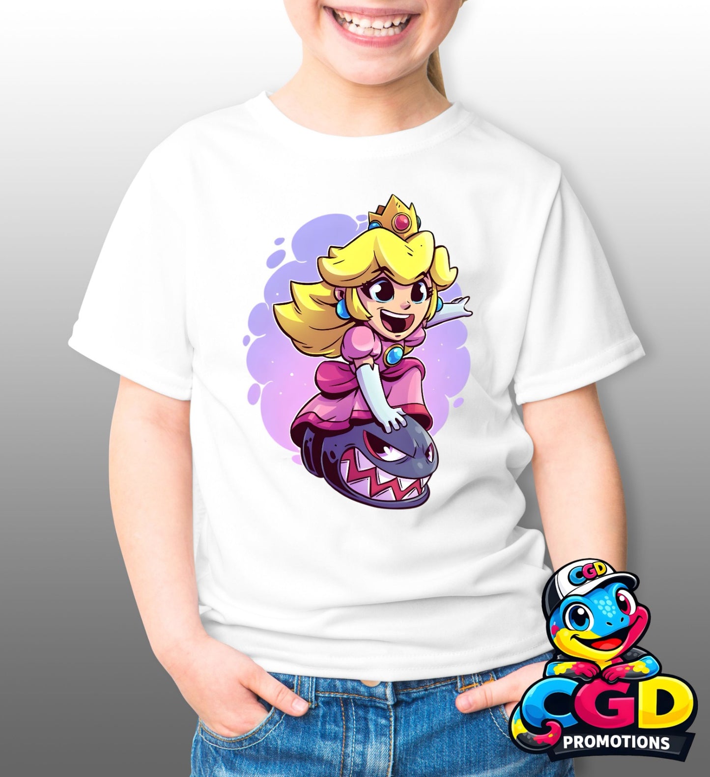 Princess Peach Printed Adult & Kids T-Shirt | Action Game Design