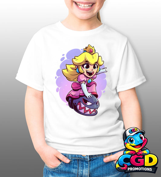 Princess Peach Printed Adult & Kids T-Shirt | Action Game Design