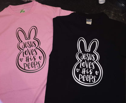 Jesus loves his peeps Kids Printed shirt (Faith Based)