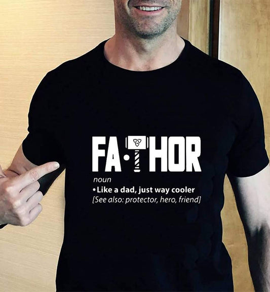 FATHOR White print Printed Shirt Father's day Shirt Gifts for Him