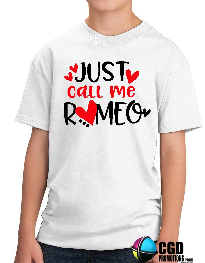 Just call me Romeo Red Hearts - Valentines Day Shirt - Kids Shirts