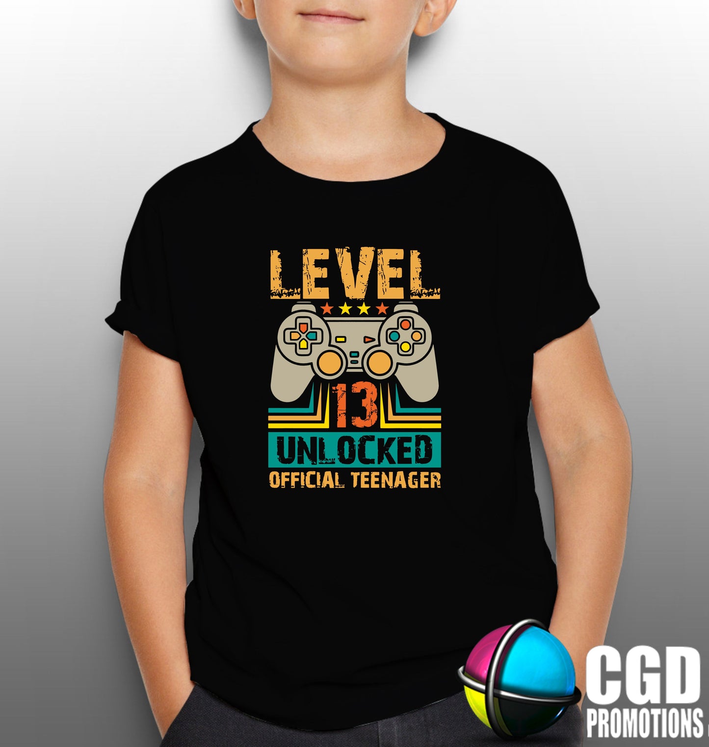 Level 13 Unlocked Official Teenager Gamer Adult & Kids Printed Shirt