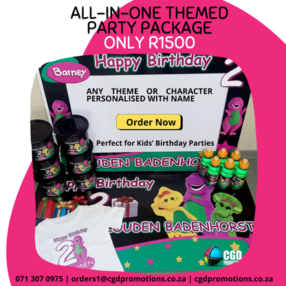 All-In-One Themed Party Package | Personalised Kids Birthday Party Set SA