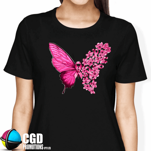 Butterfly Wing & Pink Ribbon Designs (Unisex & Women’s fitted) - Breast Cancer Awareness T-Shirt